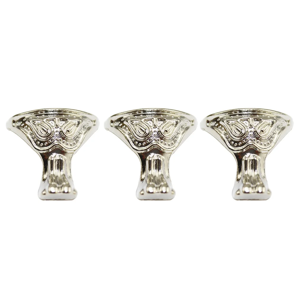 

20PCS 28x27mm Furniture Support Feet Face Shape Zinc Alloy Box Legs Sofa Decoration Accessories Silver