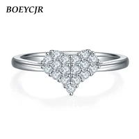 boeycjr 925 silver loving heart 0 33ct d color moissanite vvs engagement wedding ring for women christmas birthday gift