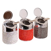 handmade diamond bling car ashtray for women with lid portable shiny luxury ashtray gift for home office car decoration