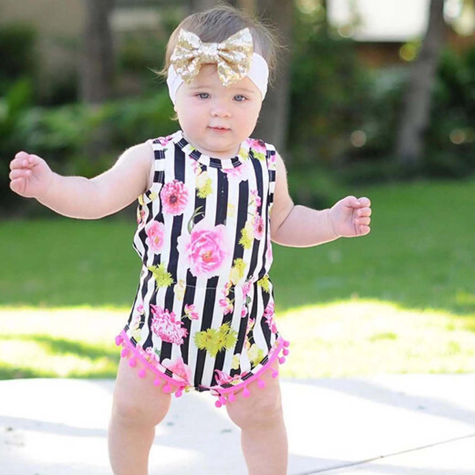 

Комбинезон для новорожденных девочек 0-24 месяцев, летний стильный комбинезон с принтом