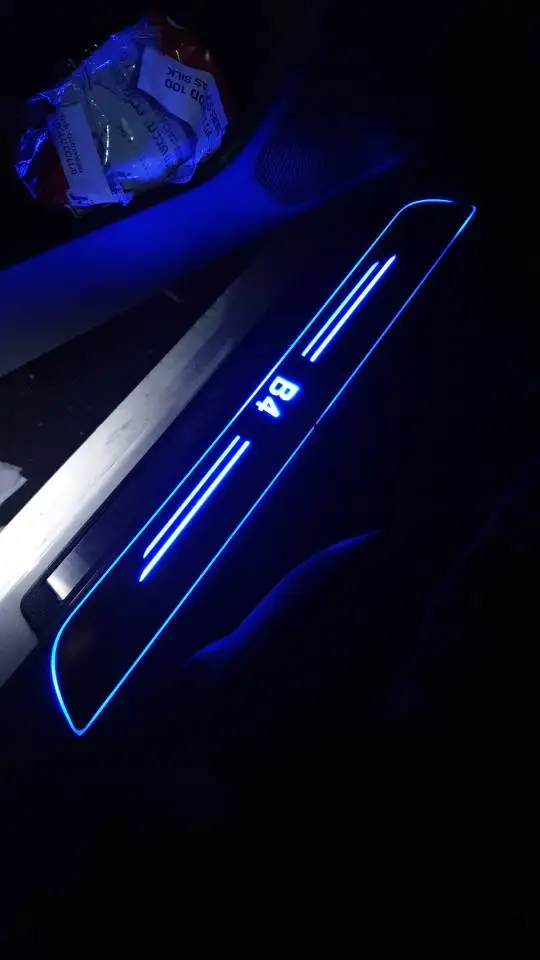 

RQXR led moving door scuff for Subaru Legacy b4 dynamic door sill plate flat lining overlays guards flowing/fixed light, 2pcs