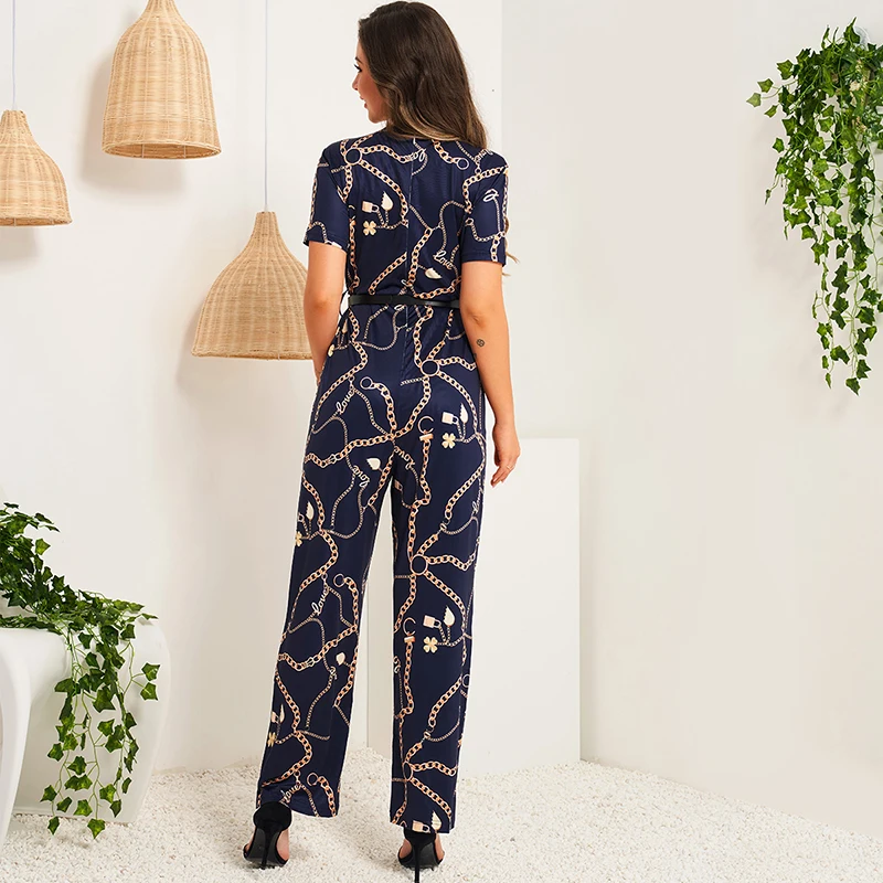 Однотонный комбинезон для женщин Casual Home с принтом, тонкий, шелковистый, модный, темно-синий, сексуальный.