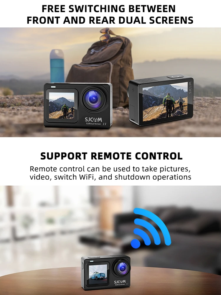 SJCAM SJ8 Двойной экран Экшн-камера 4K 30FPS 20MP Водонепроницаемость WiFi Ночное видение 2
