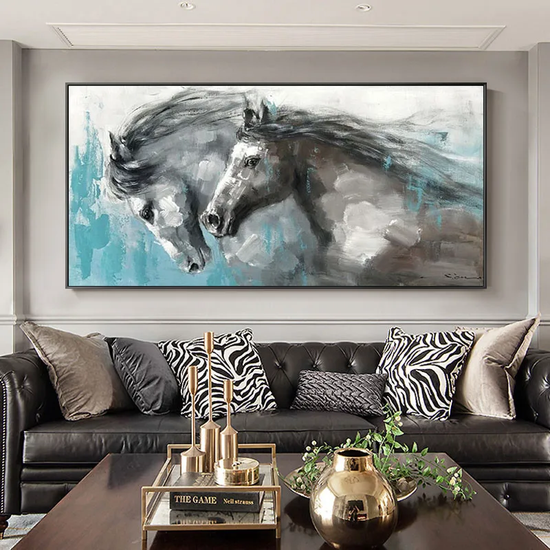 

Canvas Poster Painting Canvas Paintings Running Horse Painting Wall Art Vintage Animals Acrylic Painting Abstract Home Decor