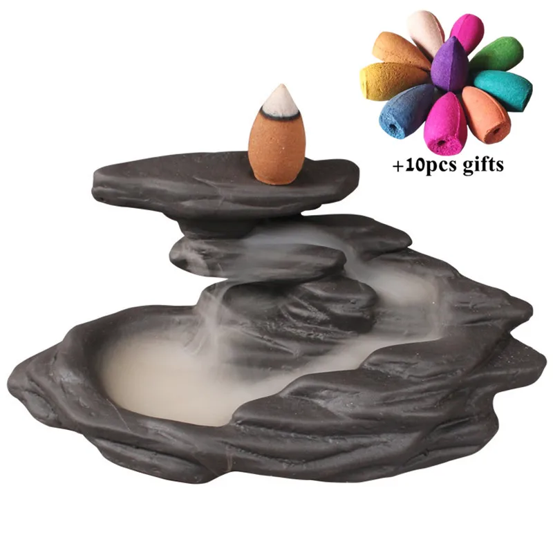 Керамическая горная горелка для благовоний дымчатый водопад ароматическая