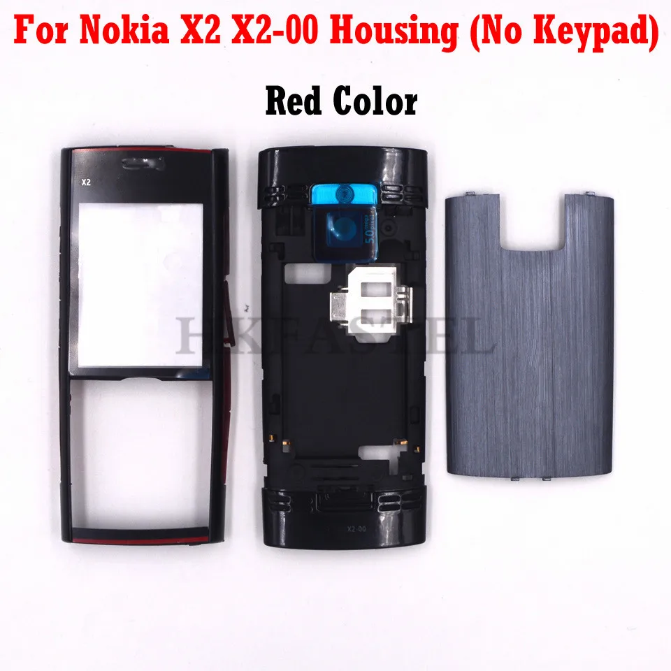 Red Color No Key Для Nokia X2 X2-00 полный корпус для мобильного телефона чехол+ английский/русский/арабский клавиатура+ инструменты - Цвет: Red Color No Key