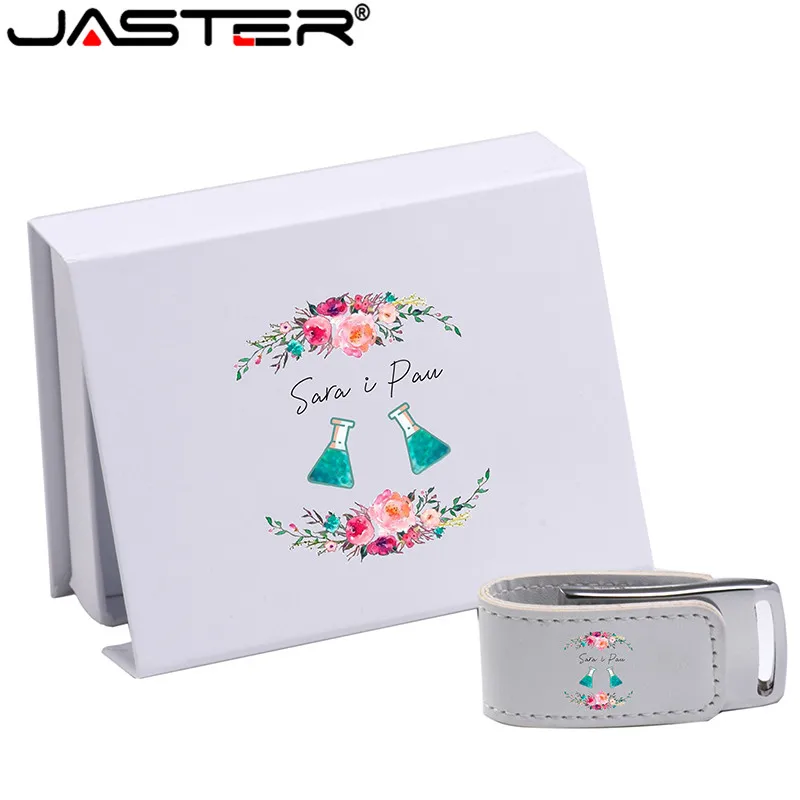 JASTER Пользовательский логотип для USB 2 0 флэш накопитель 64 ГБ 32 4 8 16 кожаный Usb +