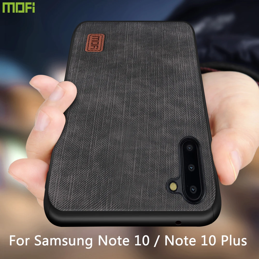 Mofi For Samsung Note 10 Plus Case samsung galaxy note 10+ Cover Housing Silicone shockproof jeans PU leather TPU | Мобильные