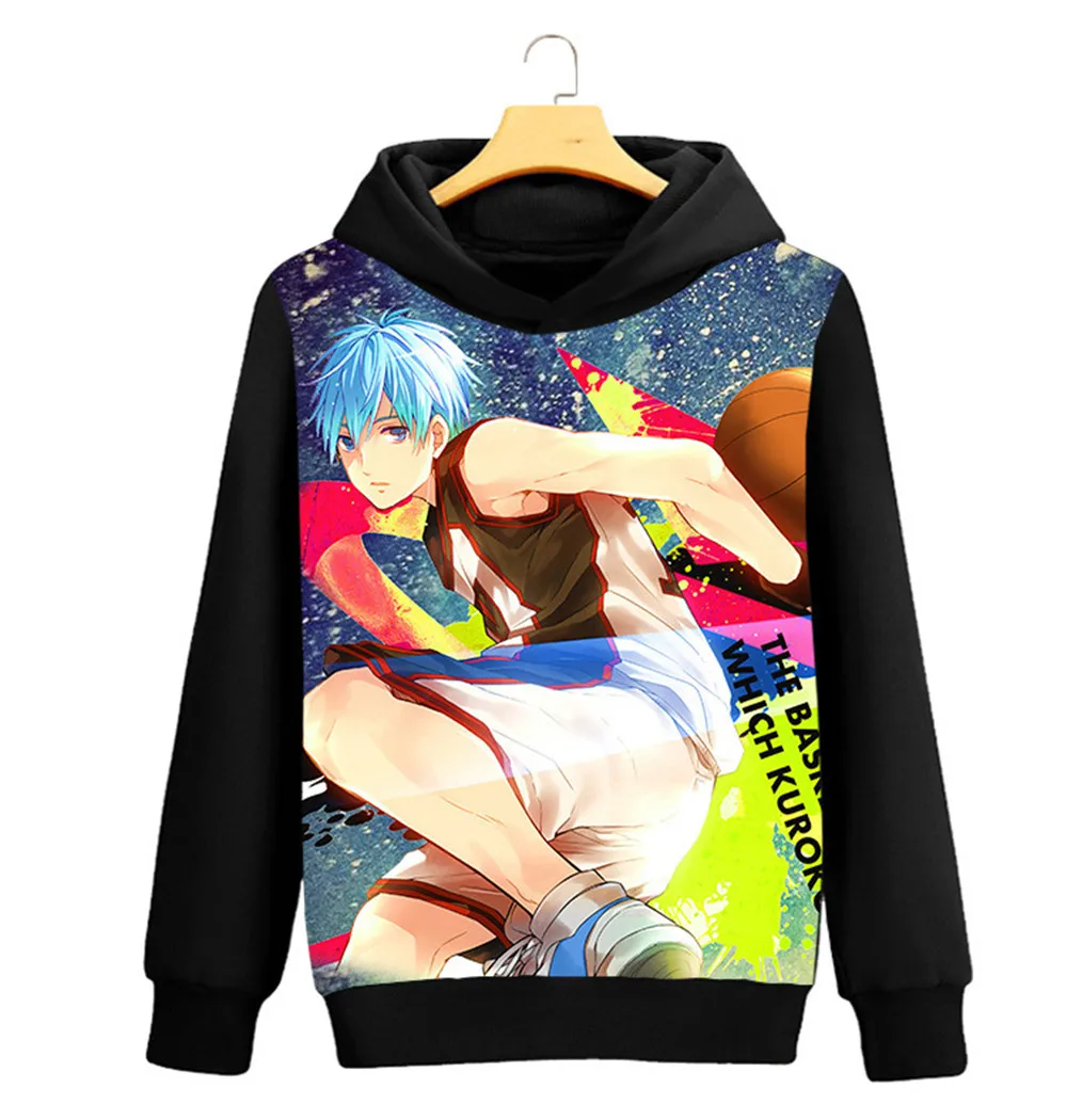 Толстовка унисекс с капюшоном Kuroko no Basuke для мужчин и женщин черный Свитшот