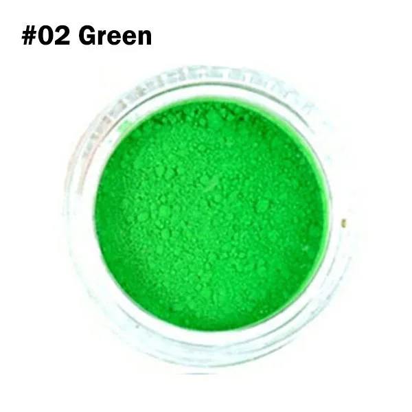NEON GREEN 7 цветов микс/набор неоновая Рассыпчатая Пудра Тени для век пигмент матовая минеральная блестящая пудра для ногтей макияж мерцающие Сияющие тени для век - Цвет: NEON GREEN