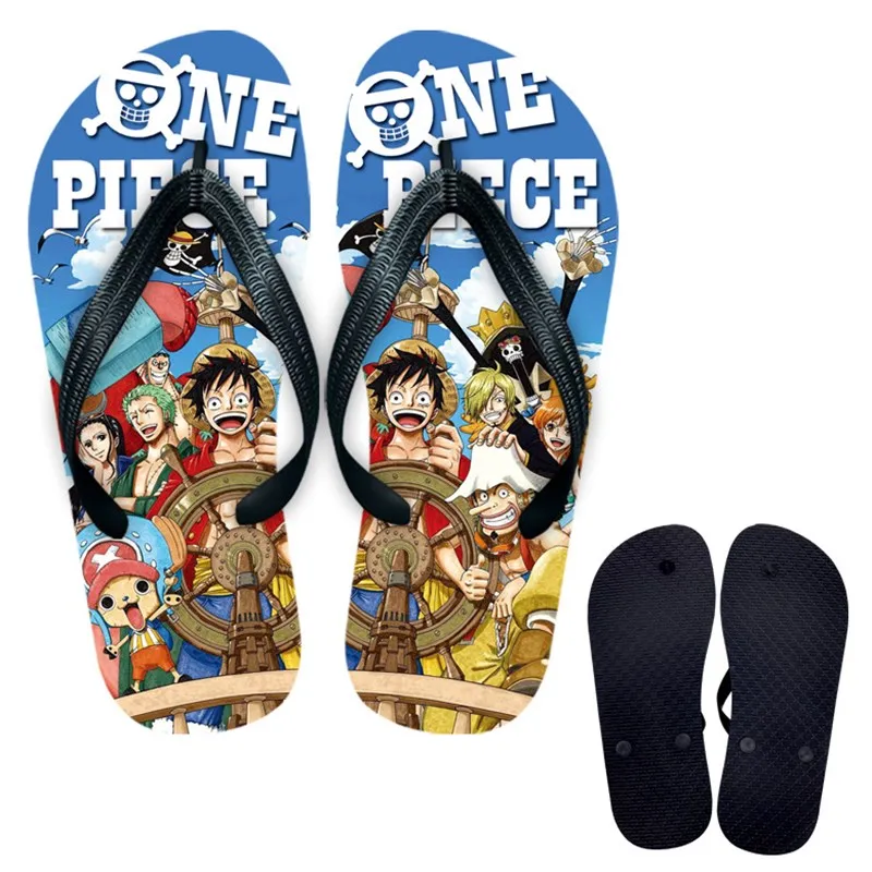 

One Piece Slippers Men Slippers Anime Shoes Luffy Flip-Flops Summer Non-slip Beach Sandals Casual Shoes Slippers Wholesale