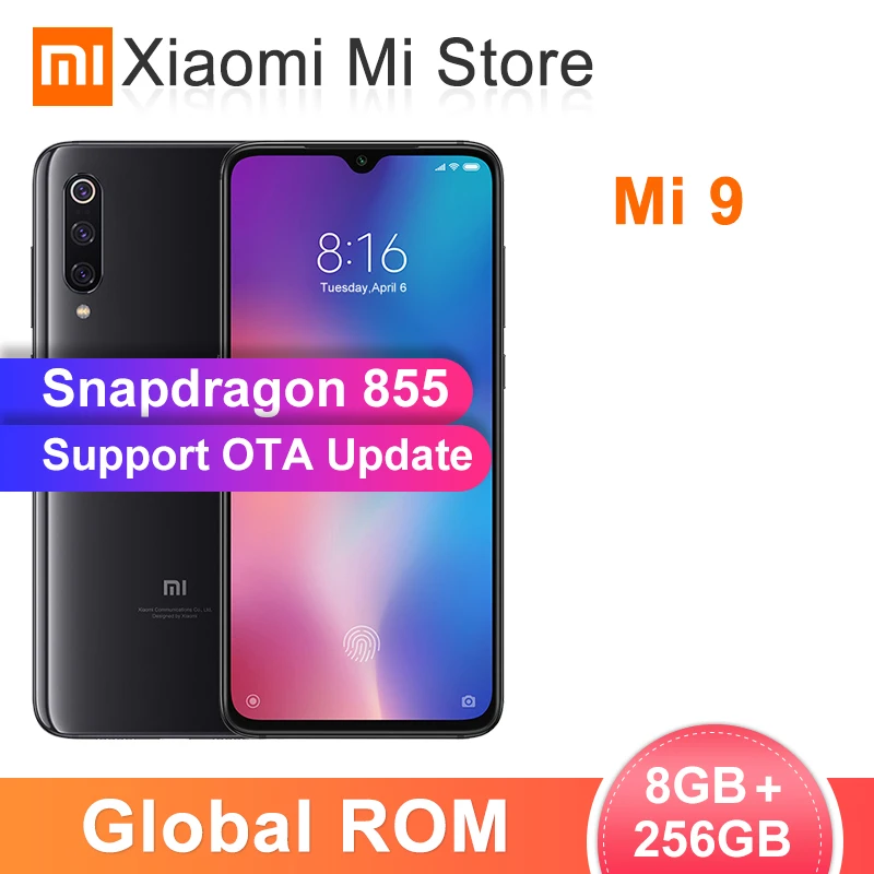 Мобильный телефон с глобальной ПЗУ Xiaomi mi 9 8 Гб 256 ГБ Snapdragon 855 6 39 дюйма 2340x1080 FHD 48 Мп +
