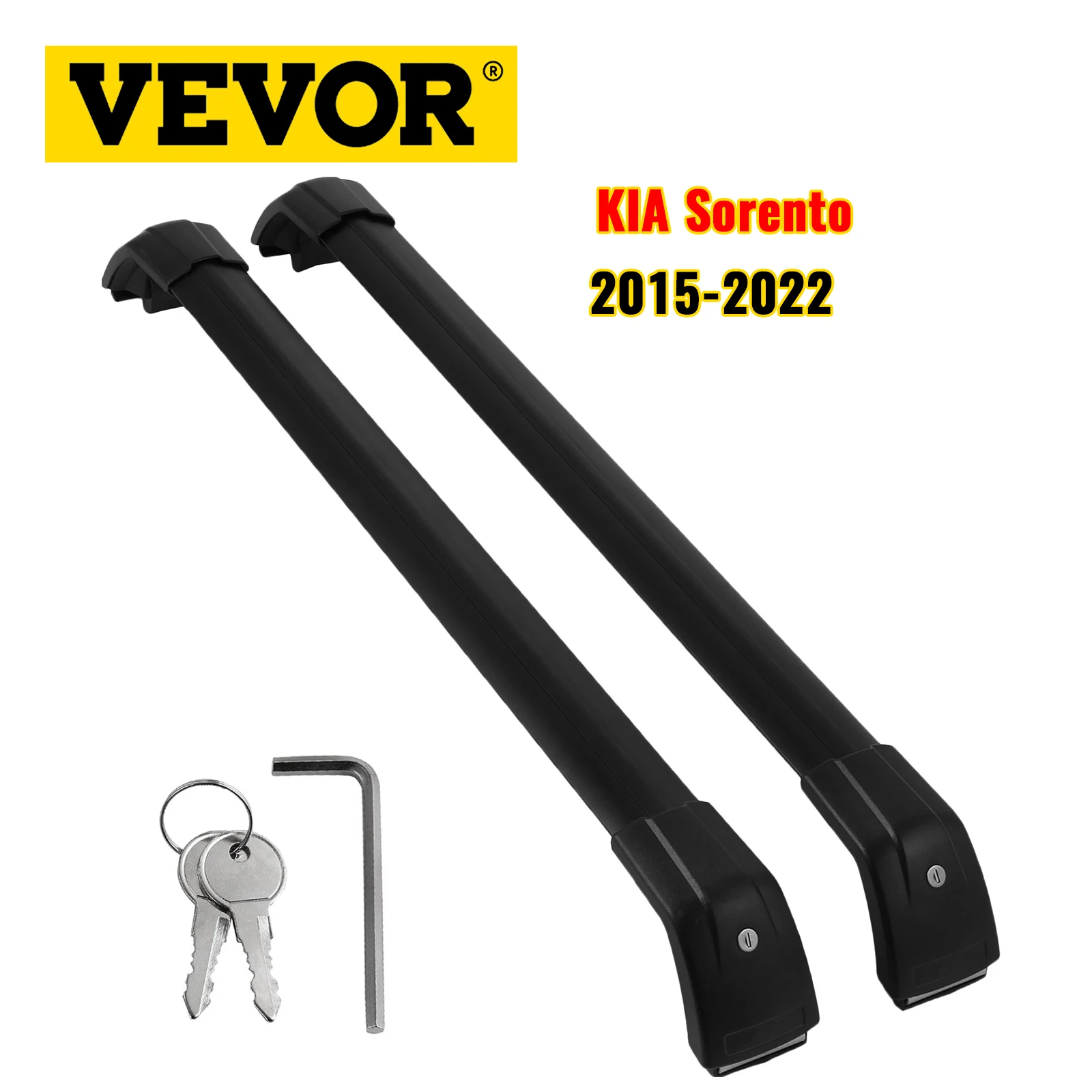 

VEVOR For KIA Sorento 2015-2022 Roof Racks Baggage Luggage Carrier 42" Length Cross Bar 165 LBS Capacity Adjustable Black Pair