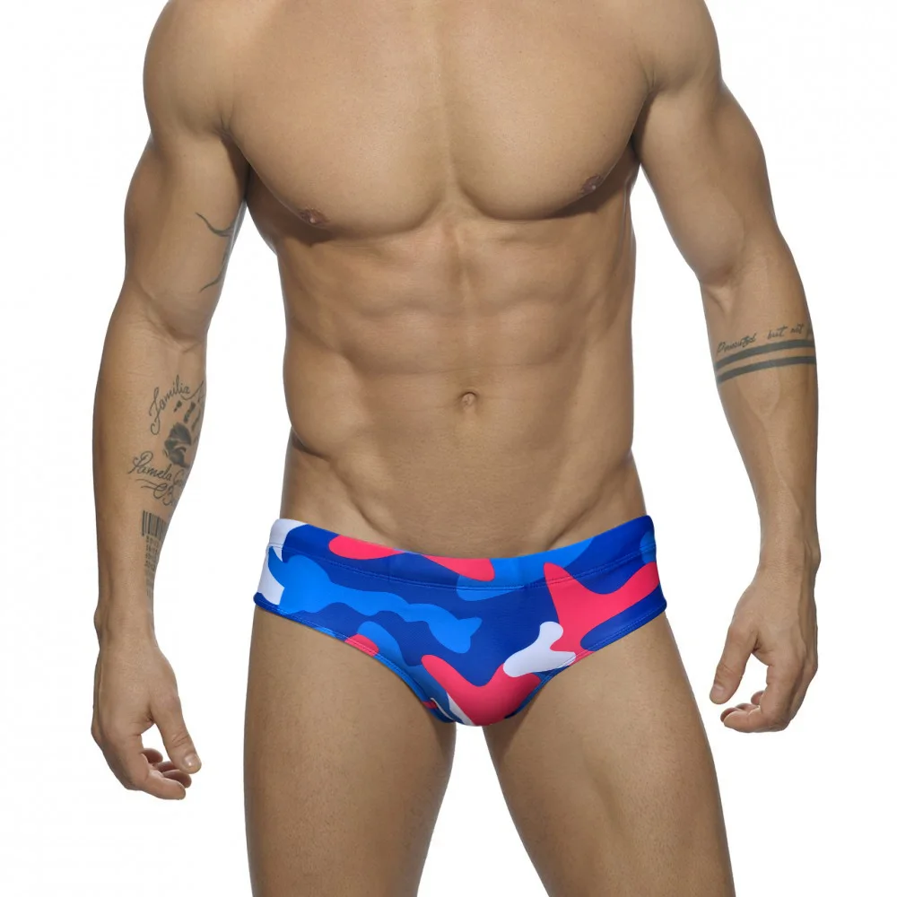 

Print Swimsuit Men Quick Dry Beachwear Man Low Waist Bathing Suit Male Breathable Brave Person Men's Gay Swimwear Briefs 2022