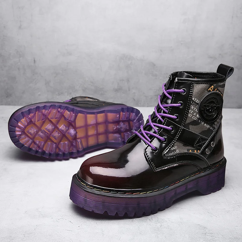 

Martin Boots Ladies Cow Leather Thick Sole Boots Winter Boots Female Motorcycle Shoes Women Boots 2020 Fashion Shoes Lace-Up