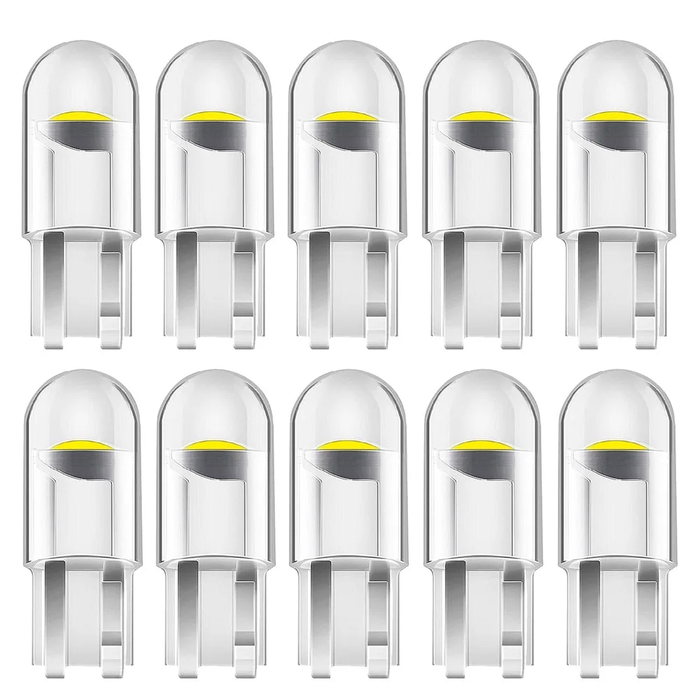 

10PCS New T10 W5W WY5W 168 501 192 2825 COB LED Car Wedge Parking Light Side Door Bulb Instrument Lamp Auto License Plate Lights
