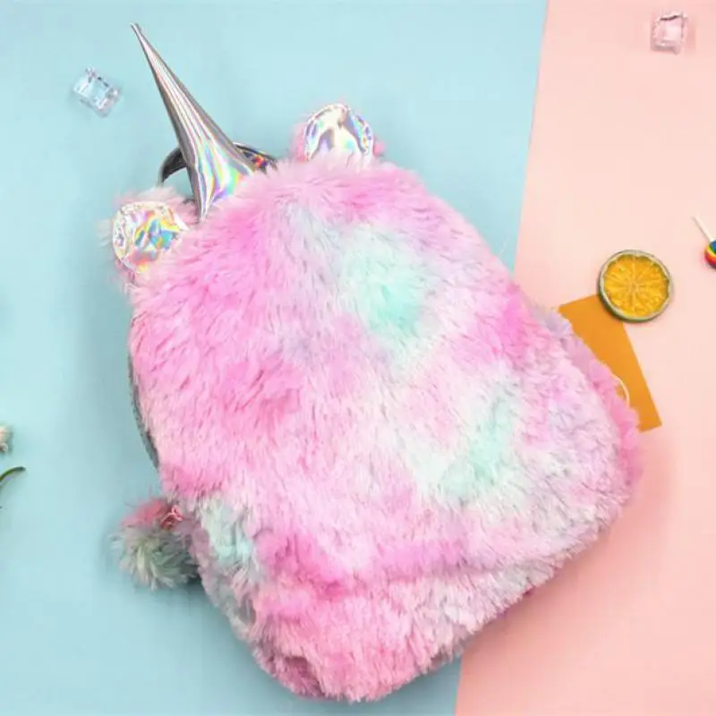 1 шт. 29 см милый цветной плюшевый рюкзак с единорогом игрушка Kawaii модная дорожная