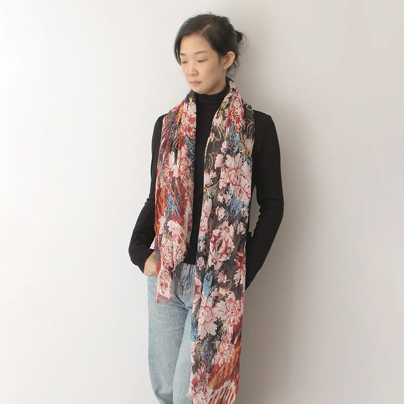 Женский хлопковый светильник Ф с цветочным принтом 180x80 см |