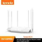 Беспроводной маршрутизатор Tenda AC21 AC2100 Gigabit, 2,4 ГГц5G, двухчастотный усилитель Wi-Fi 2033 Мбитс, усилитель внешнего сигнала, повторитель PPPOE