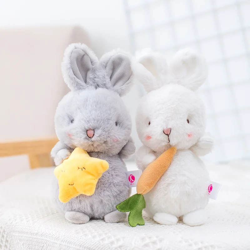 

2Pcs/Lot Angora Rabbit Plush Toy Long Plush Hug Star Carrot Short Ears Bunny Plushies For Kids Birthday Gift