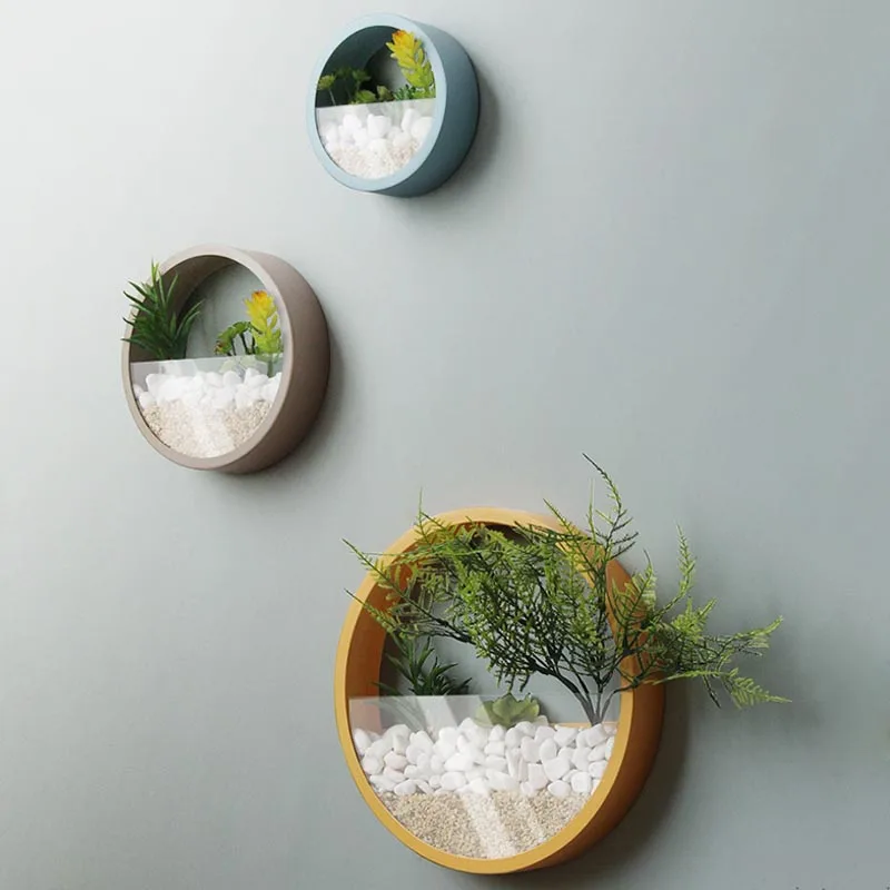 Круглые Железные настенные плантаторы современные стеклянные сочные для