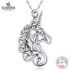 Ювелирные изделия Eudora, подвески в виде животных из стерлингового серебра 925 пробы с изображением лошади, скачки на лошади ожерелье с единорогами, D568