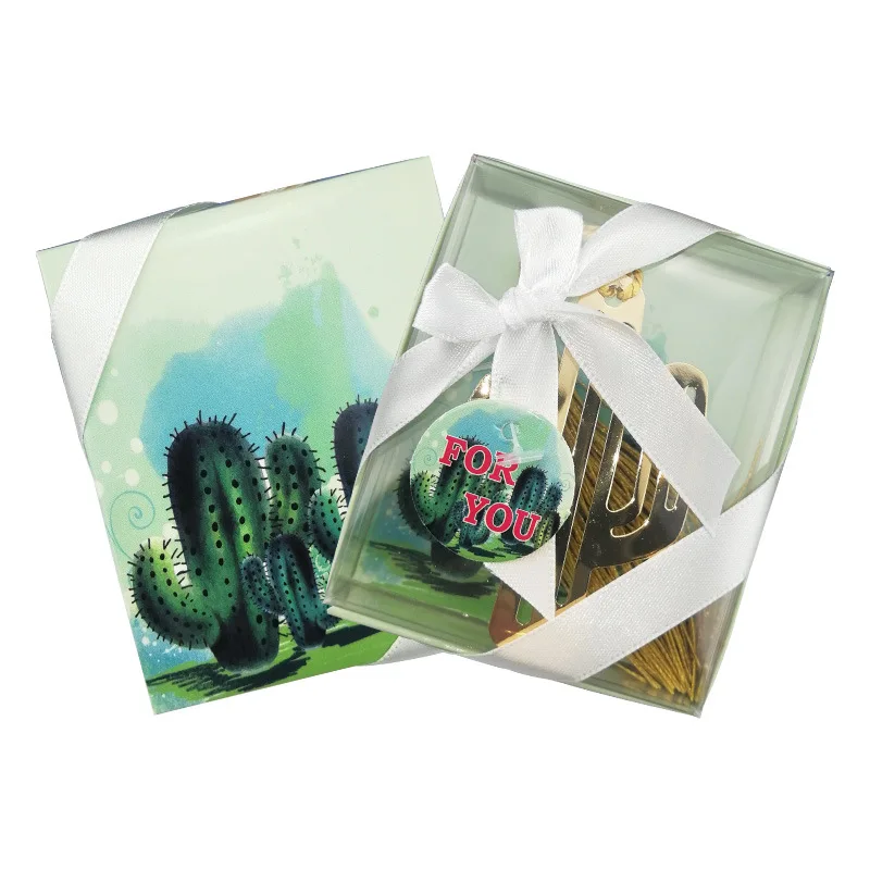 Металлическая Закладка кактуса золотого цвета для свадебной вечеринки дня