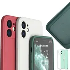 Мягкий чехол из жидкого силикона для iPhone 13 12 11 Pro Max Mini, фиолетовый, черный, зеленый, серый, белый, красный, синий, задняя крышка для iPhone 13, чехол