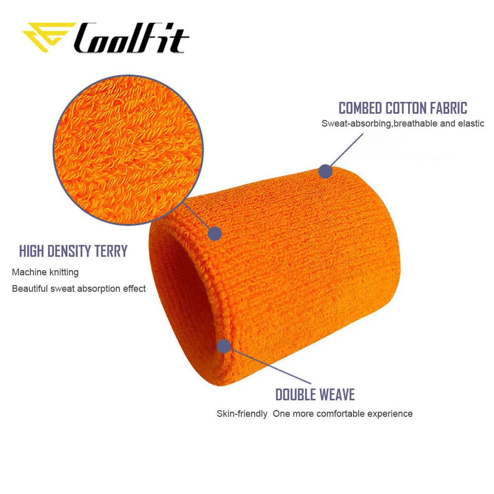 CoolFit Cotton Unisex Sport Sweatband Wristband Wrist Protector Running Badminton Basketball Brace Terry Cloth Sweat Band | Спорт и