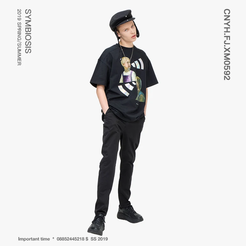 VIISHOW 2019 Новая модная черная Мужская футболка с рисунком персонажа круглым