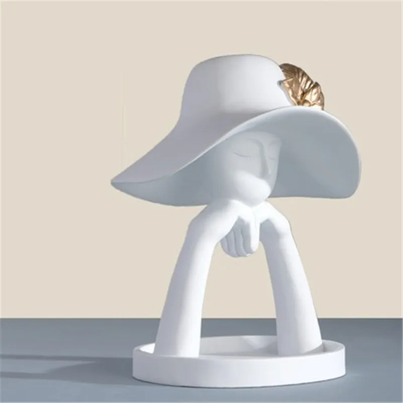 

Resin Portrait Statue Vase Human Head Bust Sculpture Desk Decor Porcelain Figurines Modern Home Decor Flower Arrangement X5725