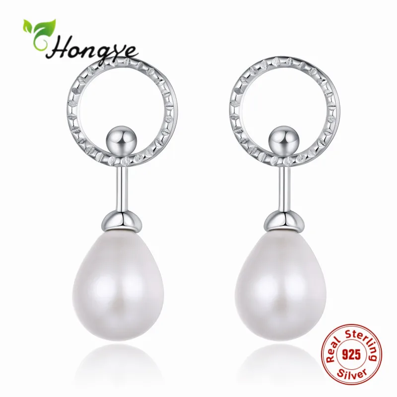 

Hongye Classic Drop Earrings For Female Girl Anniversary Party Joaillerie fine Natural Freshwater Pearl 925 Sterling Silver 2020