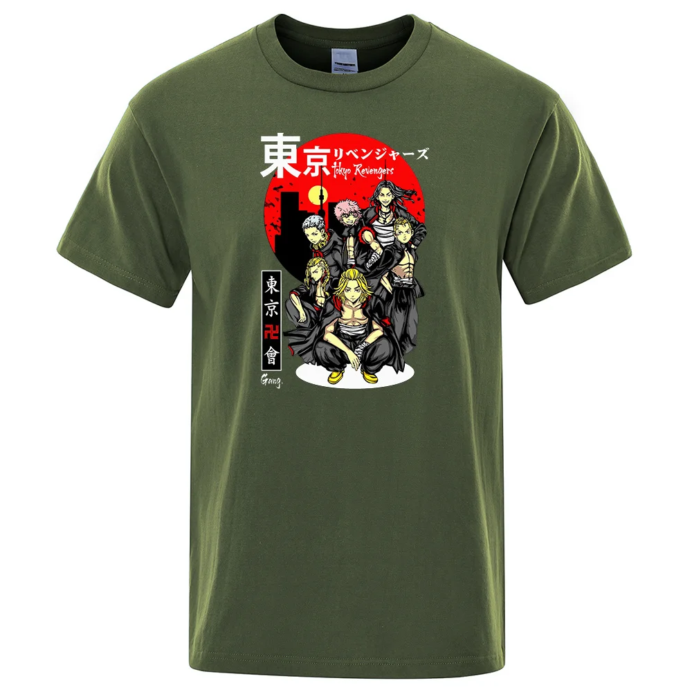 

Tokyo Ar Character Prints T shirts Mans Harajukummer Katoenen T-shirt Streetwr S-Xxxl T-shirts Retro Casl Men T-shirt