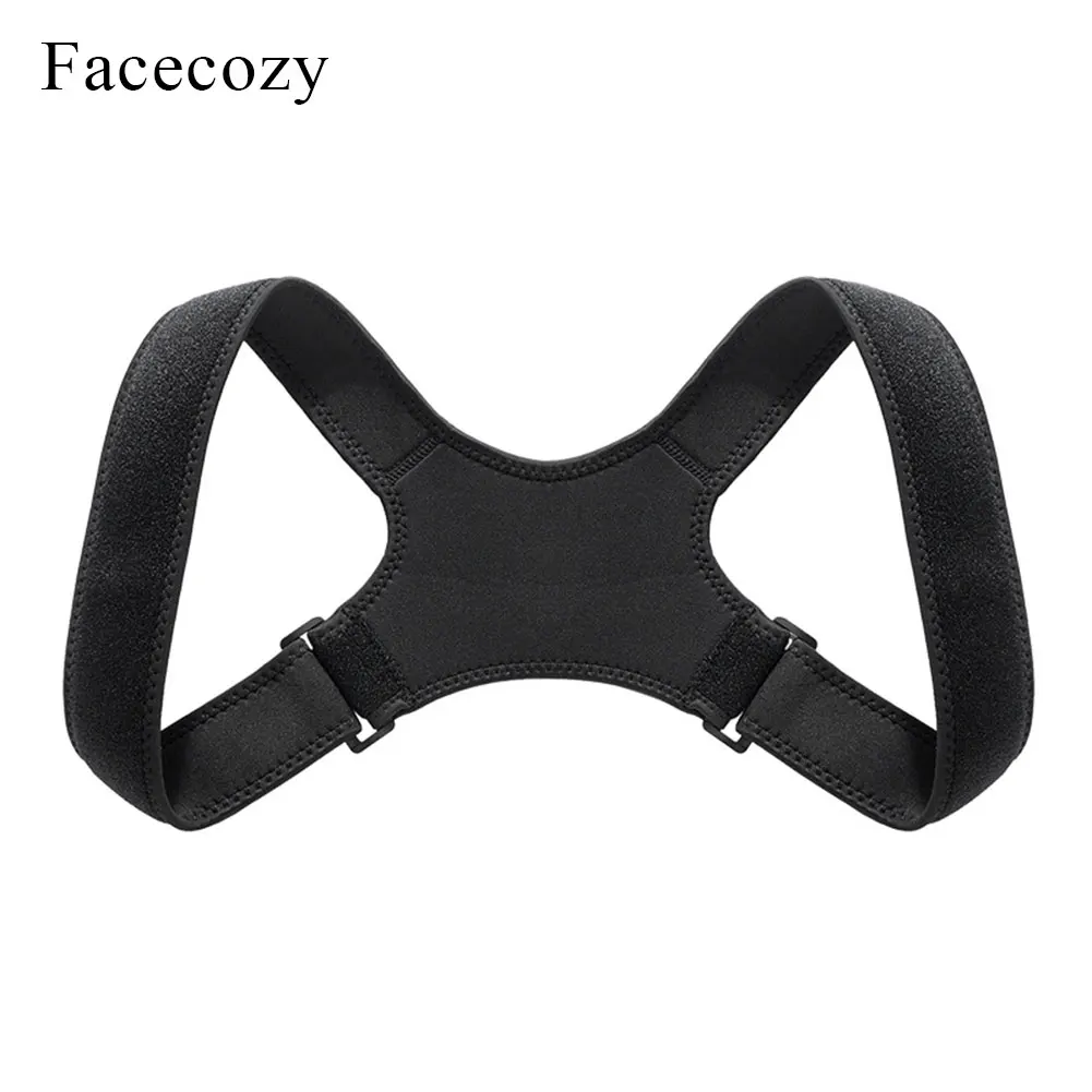 Black Facecozy Корректор Осанки Плечо поддержка спины позвоночник бандаж Регулируемая осанка ключица позвоночника верхняя поясничная коррекция пояса - Цвет: Black