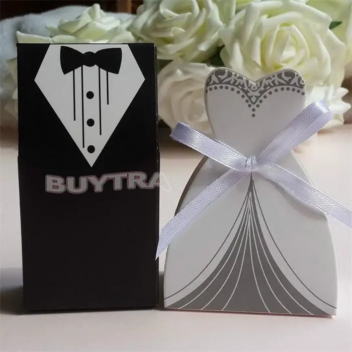100 шт Свадебные украшения mariage casamento коробки для свадебных подарков жених смокинг