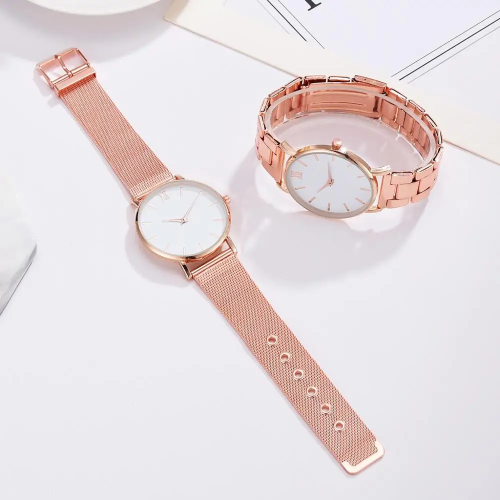 

Women Watches Fashion Rose Gold Mesh Band Creative Female Wrist Watch Luxury Women Quartz Watches Gifts Relogio Feminino