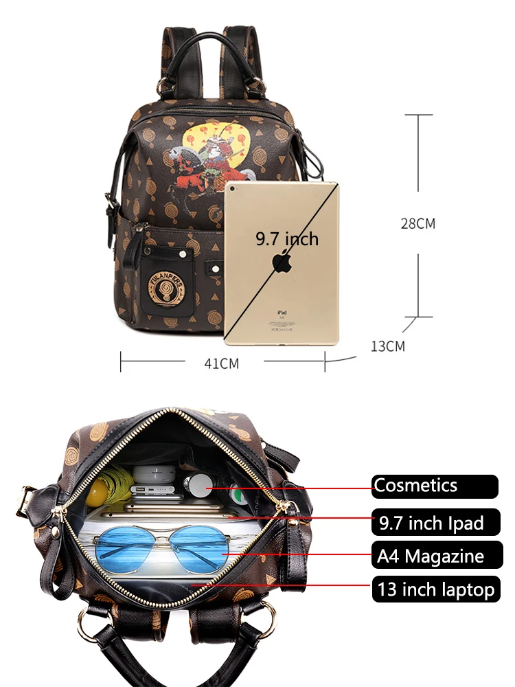 Рюкзак новинка 2020 модные дизайнерские женские рюкзаки с модным принтом
