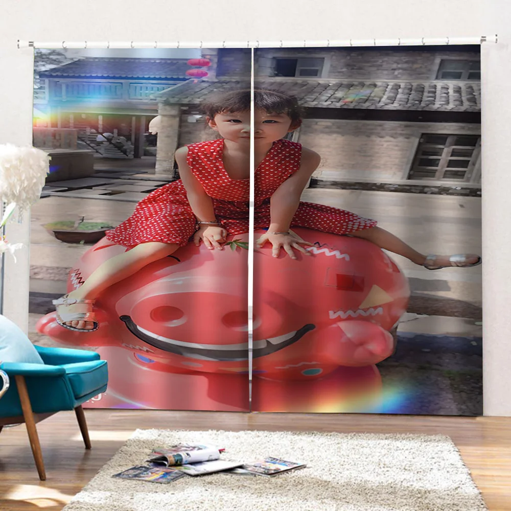 

High Quality Blackout 3D Curtains Beauty Girls Playing Curtains For Living Room Bedroom Modern Children Room Drapes