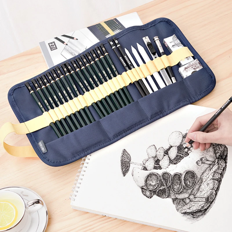27 in 1 Sketch and Drawing Printing Pencil Set Sketching Art Kit Tool Charcoal Pencils Kneaded Eraser for Kids | Канцтовары для