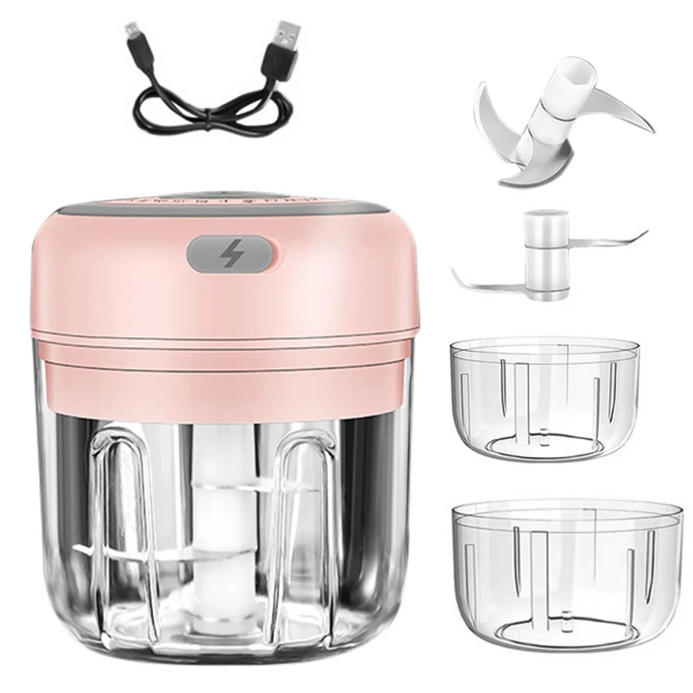 

250ml Mini Electric Garlic Masher Cordless Grinder Portable Food Powerful Mincer Seasoning Spice Chopper Kitchen Accessories