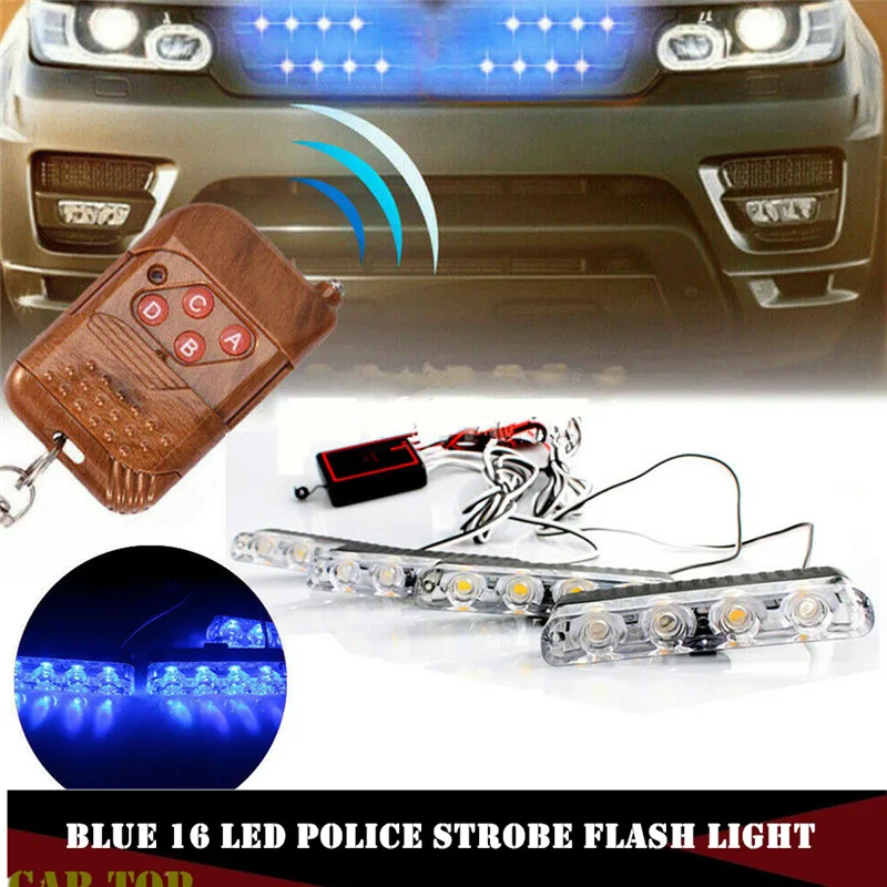 CA310-B 16LED стробоскопы для авто стробоскоп светильник для автомобиля Грузовик аварийный светильник мигающий пожарный светильник s стробоскоп мигающий светильник тире полицейский светильник - Цвет: CA310-B
