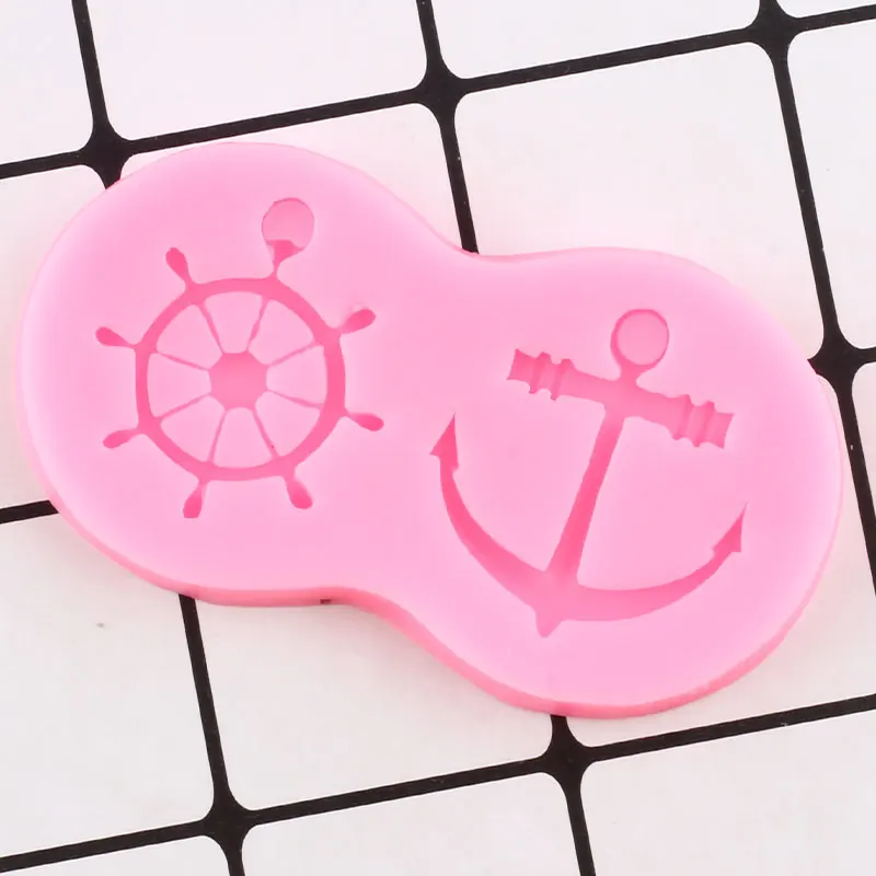 Фото 3D якорь Rudder силиконовые формы DIY Детский День Рождения Кекс Topper инструменты для 3D якорь Rudder силиконовые формы DIY Детский День Рождения Кекс Topper инструменты для