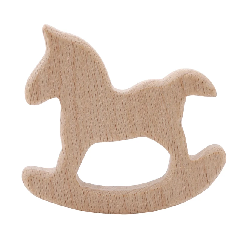 Новинка Натуральный Деревянный Прорезыватель для зубов малышей с изображением