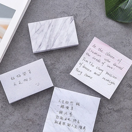 Креативный прямоугольный мраморный блокнот для Заметок Post It милые канцелярские принадлежности стикер для детей школьные принадлежности