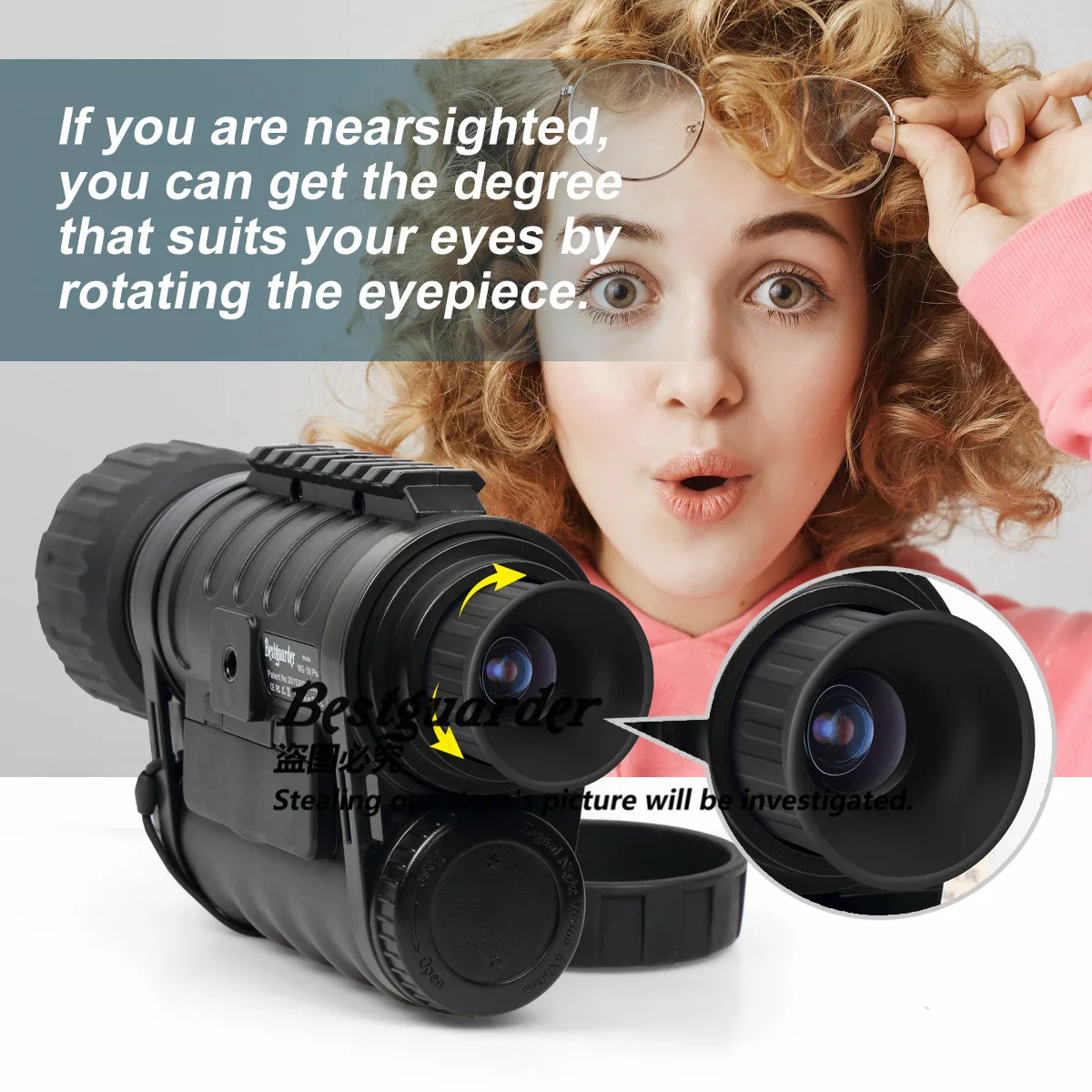 Bestguarder WG-50 Plus телескоп ночного видения с функцией Wi-Fi ИК Монокуляр для дикой