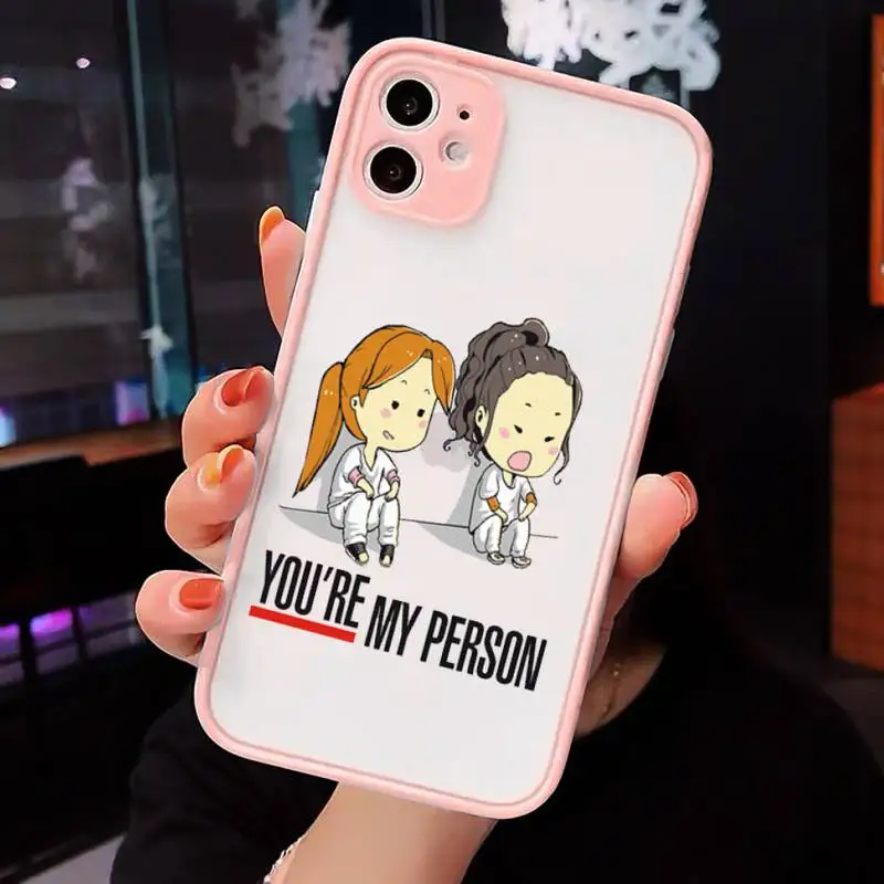

Cartoon nurse Greys Anatomy Doctors Phone Cases matte transparent For iphone 7 8 11 12 plus mini x xs xr pro max cover