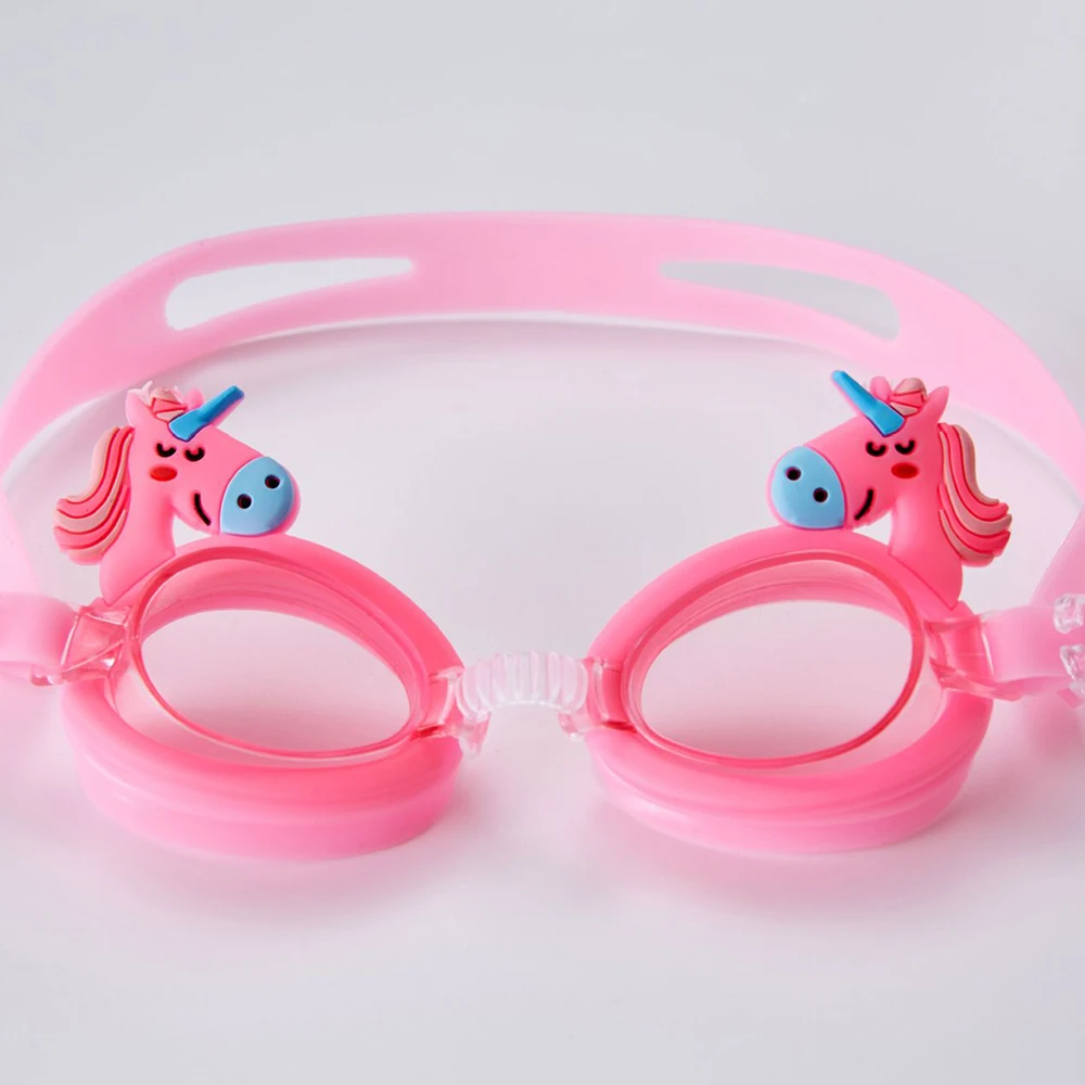 1 шт. милые детские силиконовые плавательные очки в форме единорога