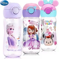 disney child water tritan cup mickey mouse frozen straw cup straight drink cup student marvel sofia baby water bottle for kids