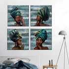 Афро-американская Настенная картина, Черная Женская картина, Настенный декор, искусственная картина, абстрактная красота, холст, искусство для домашнего декора