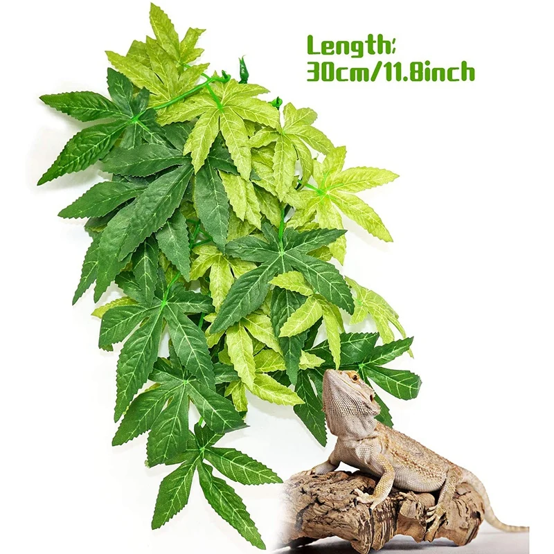3 упаковки растения для рептилий подвесное шелковое растение террариума с